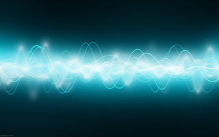 Blue wave light black background 2 - vector curve free wallpaper