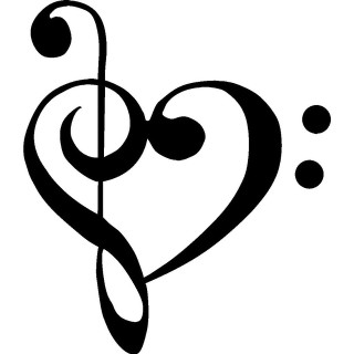 Heart treble musical note image - musical free wallpaper