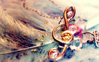 Musical note feather chain diamond - musical free wallpaper