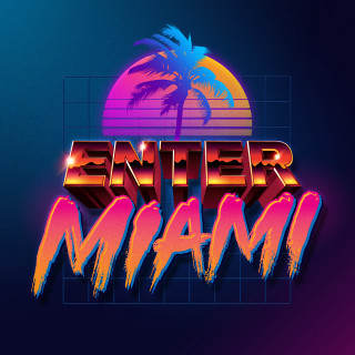 Retro enter miami game logo - vector art free wallpaper
