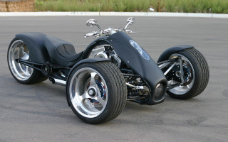 Black motorcycle sidecar parking lot - cobra free wallpaper