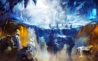 Cave horseback man painting middle - andreas rocha free wallpaper
