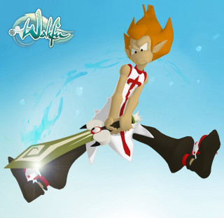 Cartoon character flying sword red - a sword free wallpaper