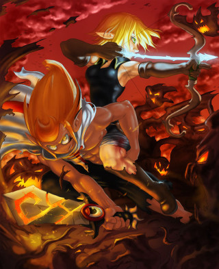 Cartoon woman sword demon face - a demon face free wallpaper