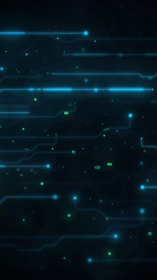 Glowing blue green lights dark - computer art free wallpaper