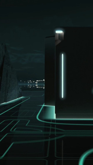 Futuristic building neon light dark - a futuristic building free wallpaper