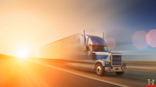 Semi truck highway sunshine driving - a semi truck free wallpaper