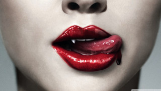 Woman red lipstick dripping lip 2 - red lipstick free wallpaper