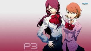 Anime girls red hair bowties - a pink shirt free wallpaper
