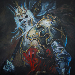 Knight skull sword painting artwork - a skull free wallpaper