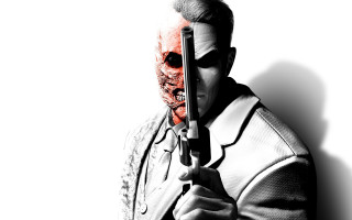 Bloody man gun face holding - a bloody face holding free wallpaper