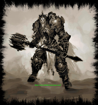 Knight sword shield digital painting - a green line free wallpaper