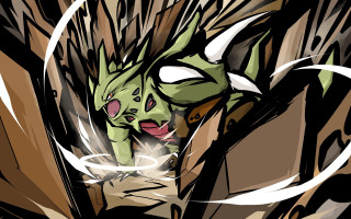 Cartoon character cave lightning wand - a green creature free wallpaper