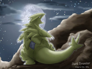 Green dragon rock night sky - a green dragon free wallpaper