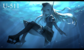 Woman blue dress boat underwater - armin hansen free wallpaper