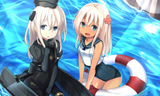 Anime girls boat water life - rayonism free wallpaper