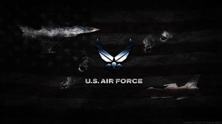 Us airforce logo flag shark 3 - dark background free wallpaper