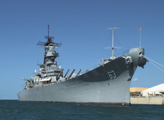 Gray ship dock building flag - roof free wallpaper