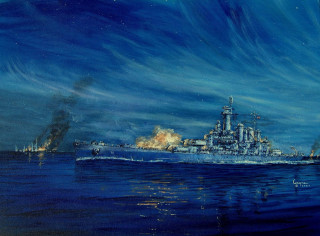 Battleship ocean smoke painting artwork - christopher moeller free wallpaper