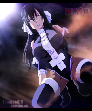 Woman black white outfit sword 7 - cloud free wallpaper