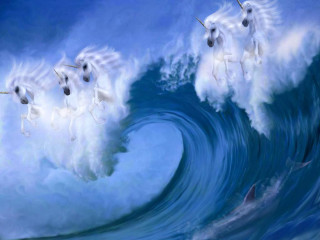 White horses ocean wave shark - in the ocean free wallpaper