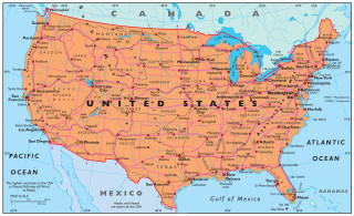 Us map major cities roads 2 - a map of the united states free wallpaper