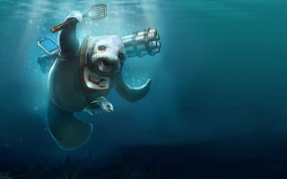 Cartoon elephant swimming water spatula - a cartoon elephant free wallpaper
