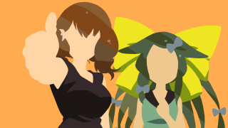 Woman thumbs up bird shoulder - flat free wallpaper