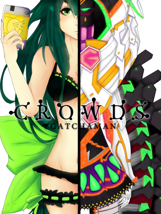 Anime characters green hair black 2 - a cup free wallpaper