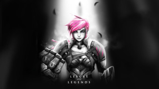 Pink haired girl gun light - shining behind her free wallpaper