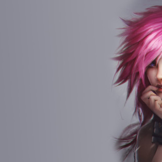 Pink hair black dress posing - league of legends concept art free wallpaper