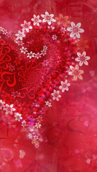 Heart shaped background flowers hearts - a digital rendering free wallpaper