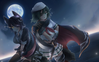 Anime characters full moon background 2 - full free wallpaper for desktop