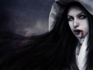 Woman long hair hoodie blood - a hood free wallpaper