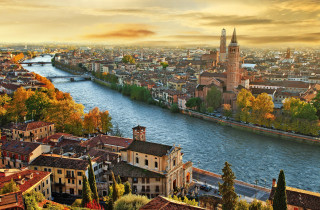 River city tall building clock 2 - correggio free wallpaper
