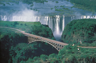 Bridge river waterfall train tracks - christo free wallpaper