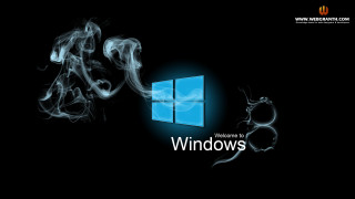 Black background smoke blue window - smoke free wallpaper for desktop