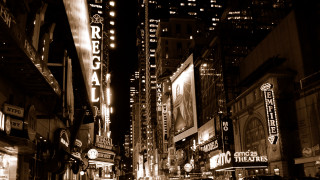 City street night neon tall - the sidewalk free wallpaper
