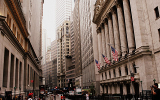 City street tall buildings flags - city free wallpaper