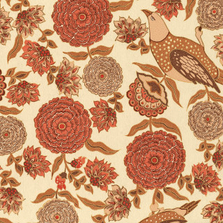 Bird flower pattern red brown - brown free wallpaper