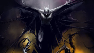 Demonic bat wings spread eyes - a yellow light free wallpaper