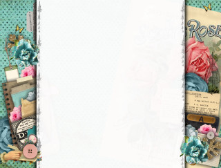 Paper flowers button name tag - pastel color free wallpaper