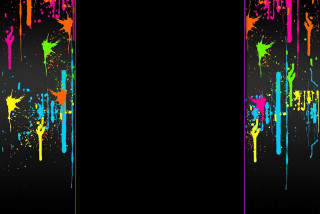 Black background colorful paint splatters - video art free wallpaper