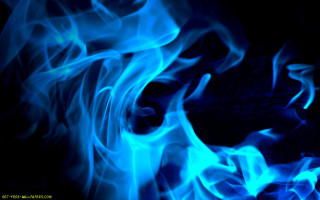 Blue fire black background flames - holography free wallpaper