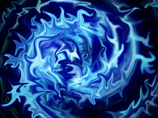 Blue swirl black background center - a blue swirl free wallpaper