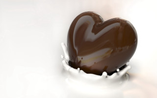 Chocolate heart milkshake white background - a white background free wallpaper
