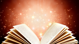Book opened table red background - book cover free wallpaper