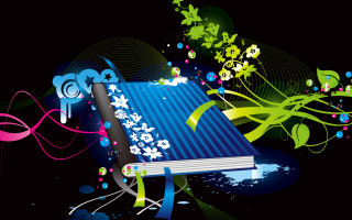 Book pen flowers paint starry - a book free wallpaper