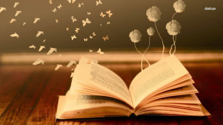 Open book butterflies flying table - butterfly free wallpaper