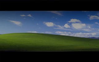 Green hill blue sky clouds - widescreen free wallpaper